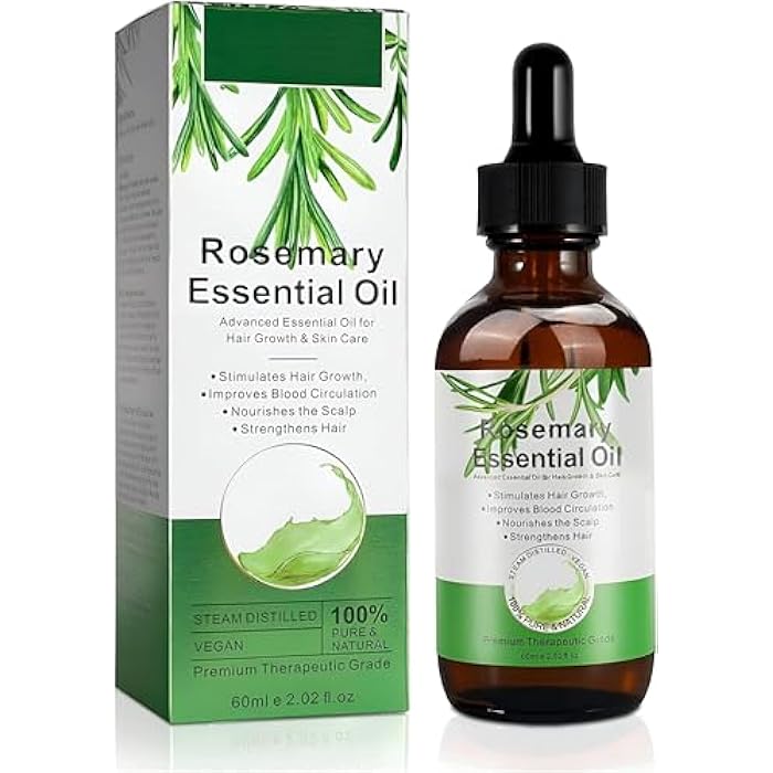 Organic Rosemary Oil 60ml - Natural Hair Growth Enhancer, Pure Aromatic Formula, Designed to Nourish and Stimulate Hair Growth for All Ages and Men - Image 1